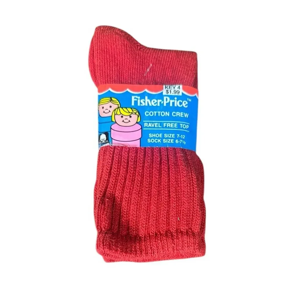 Vtg Fisher Price 90s Toddler Boys Solid Color Cotton Crew Socks 4 Pr Size 7-12
